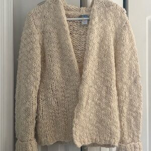 Deane & White Chunky Wool Cream Cardigan Petite Small runs large